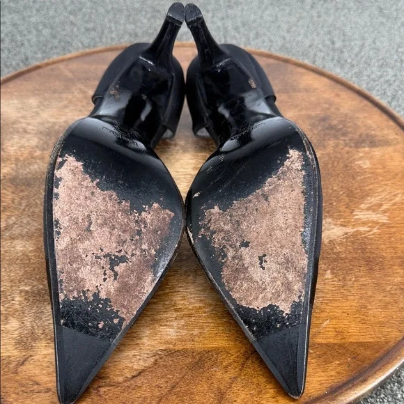 Vera Wang Stuart Weitzman Shoes Wm 7.5M Black Heels Evening Holiday D'Orsay - Picture 10 of 14